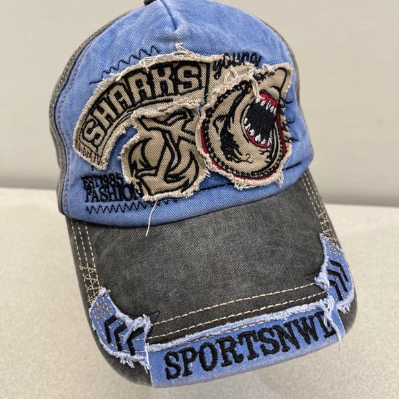 Sharks Young Fashion 1985 Cap embroidered cotton strapback Baseball Hat - Picture 1 of 4